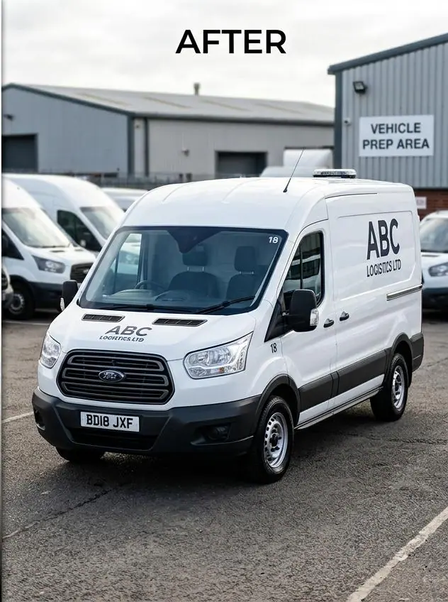 Commercial van after cleaning